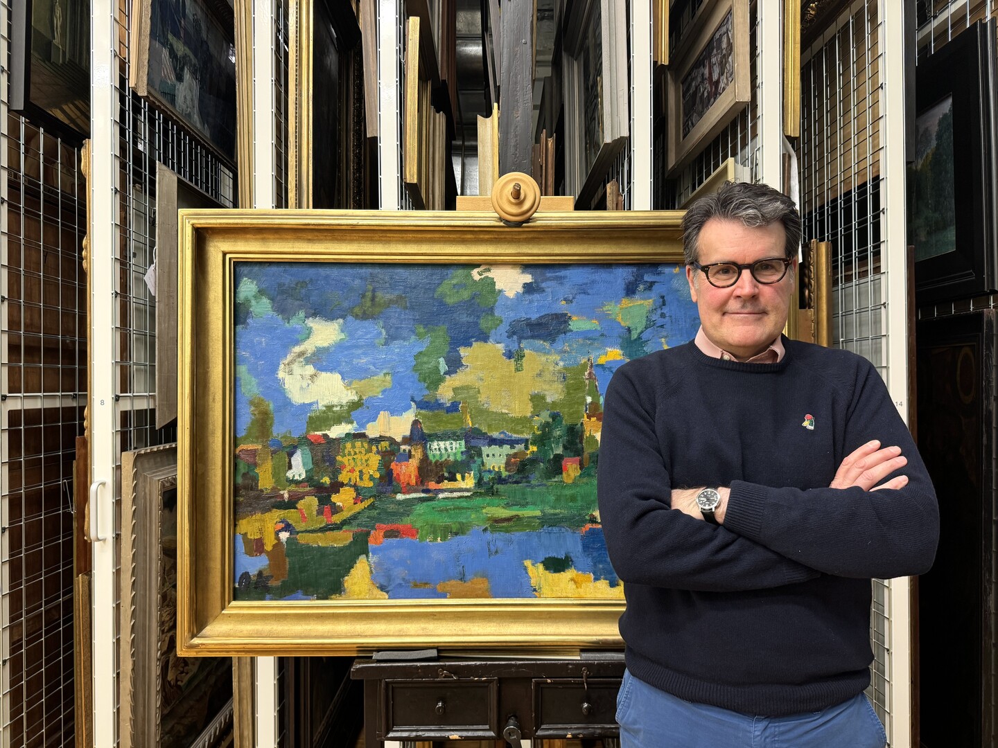 Toby Kamps, Leiter Sammlung der Moderne, vor Oskar Kokoschka, Dresden-Neustadt VII, 1922, Hamburger Kunsthalle, © Fondation Oskar Kokoschka / VG Bild-Kunst, Bonn 2024, © Foto: Hamburger Kunsthalle Toby Kamps, Leiter Sammlung der Moderne, vor Oskar Kokoschka, Dresden-Neustadt VII, 1922, Hamburger Kunsthalle, © Fondation Oskar Kokoschka / VG Bild-Kunst, Bonn 2024, © Foto: Hamburger Kunsthalle
