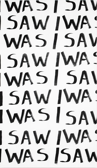 Hanna Rath (*1983) I SAW I WAS I, 2019 Siebdruck und Tusche auf Textil, 250 x 145 cm Hamburger Kunsthalle, Dauerleihgabe des Fonds für Junge Kunst der Stiftung Hamburger Kunstsammlungen © Hannah Rath Foto: Rebekka Seubert Hanna Rath (*1983) I SAW I WAS I, 2019 Siebdruck und Tusche auf Textil, 250 x 145 cm Hamburger Kunsthalle, Dauerleihgabe des Fonds für Junge Kunst der Stiftung Hamburger Kunstsammlungen © Hannah Rath Foto: Rebekka Seubert