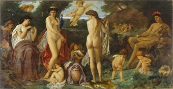 Anselm Feuerbach (1829–1880), Das Urteil des Paris, 1870, Öl auf Leinwand, 228 x 443 cm © Hamburger Kunsthalle / bpk Foto: Elke Walford