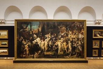 Raumansicht Makart-Saal mit dem Werk Der Einzug Karls V. in Antwerpen, 1878, von Hans Makart (1840–1884), mittig © Hamburger Kunsthalle / bpk Foto: Fred Dott Raumansicht Makart-Saal mit dem Werk Der Einzug Karls V. in Antwerpen, 1878, von Hans Makart (1840–1884), mittig © Hamburger Kunsthalle / bpk Foto: Fred Dott