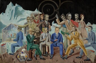 Max Ernst (1891–1976) Das Rendezvous der Freunde (Au rendezvous des amis), 1922 Öl auf Leinwand, 130 x 195 cm Museum Ludwig / Erworben mit Unterstützung des Landes Nordrhein- Westfalen 1971 © Rheinisches Bildarchiv Köln © VG Bild-Kunst, Bonn 2025 Max Ernst (1891–1976) Das Rendezvous der Freunde (Au rendezvous des amis), 1922 Öl auf Leinwand, 130 x 195 cm Museum Ludwig / Erworben mit Unterstützung des Landes Nordrhein- Westfalen 1971 © Rheinisches Bildarchiv Köln © VG Bild-Kunst, Bonn 2025