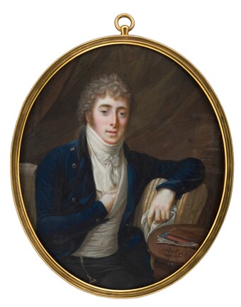 Carl Friedrich Demiani (1768–1823) Herr auf Sofa, 1799 Aquarell und Gouache auf Elfenbein, 15,1 x 12,5 cm The Tansey Miniatures Foundation, Celle © Foto: Birgitt Schmedding