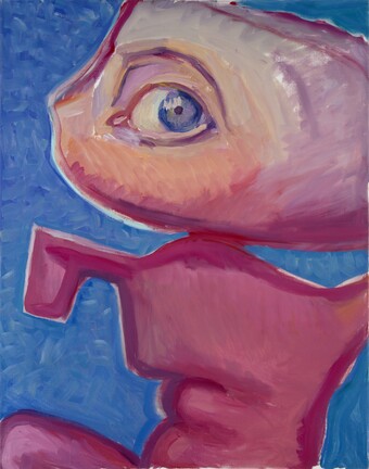 Maria Lassnig (1919–2014), Augenmensch, 1992, Öl auf Leinwand, 125 x 100 cm, Ursula Hauser Collection, Switzerland © Maria Lassnig Stiftung / VG Bild-Kunst, Bonn 2026, Foto: Jon Etter