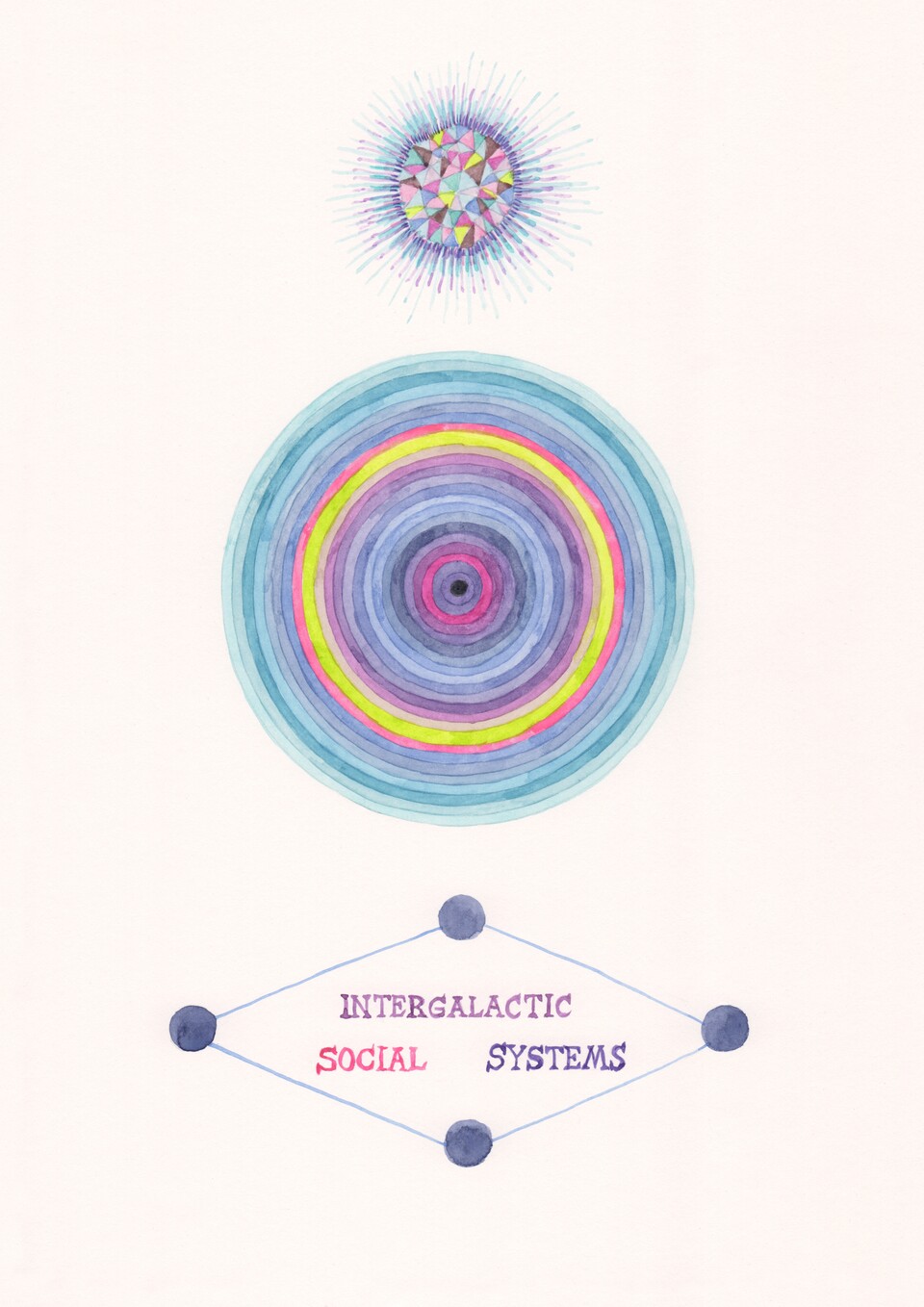 Suzanne Treister (*1958), Intergalaktische soziale Systeme, 2020, Digitaldruck, Privatsammlung, Hamburg © Foto: Suzanne Treister, Courtesy Annely Juda Fine Art, London