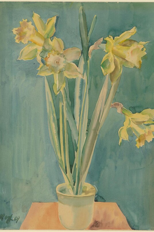 Eduard Hopf, Topf mit Osterglocken, 1929, Hamburger Kunsthalle, Kupferstichkabinett © Bildarchiv Hamburger Kunsthalle / bpk