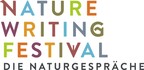 Logo des Nature Writing Festivals mit bunten Buchstaben und Untertitel "Die Naturgespräche"